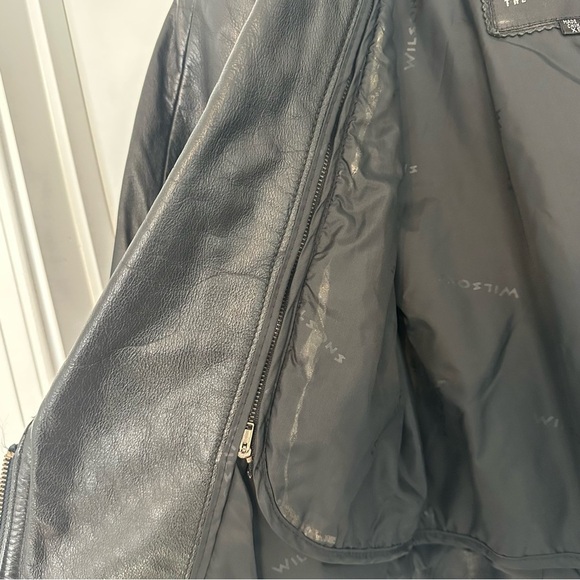 Vintage Wilson’s Leather Jacket 80s Fitted Bomber Black Size Extra Small - Picture 8 of 10